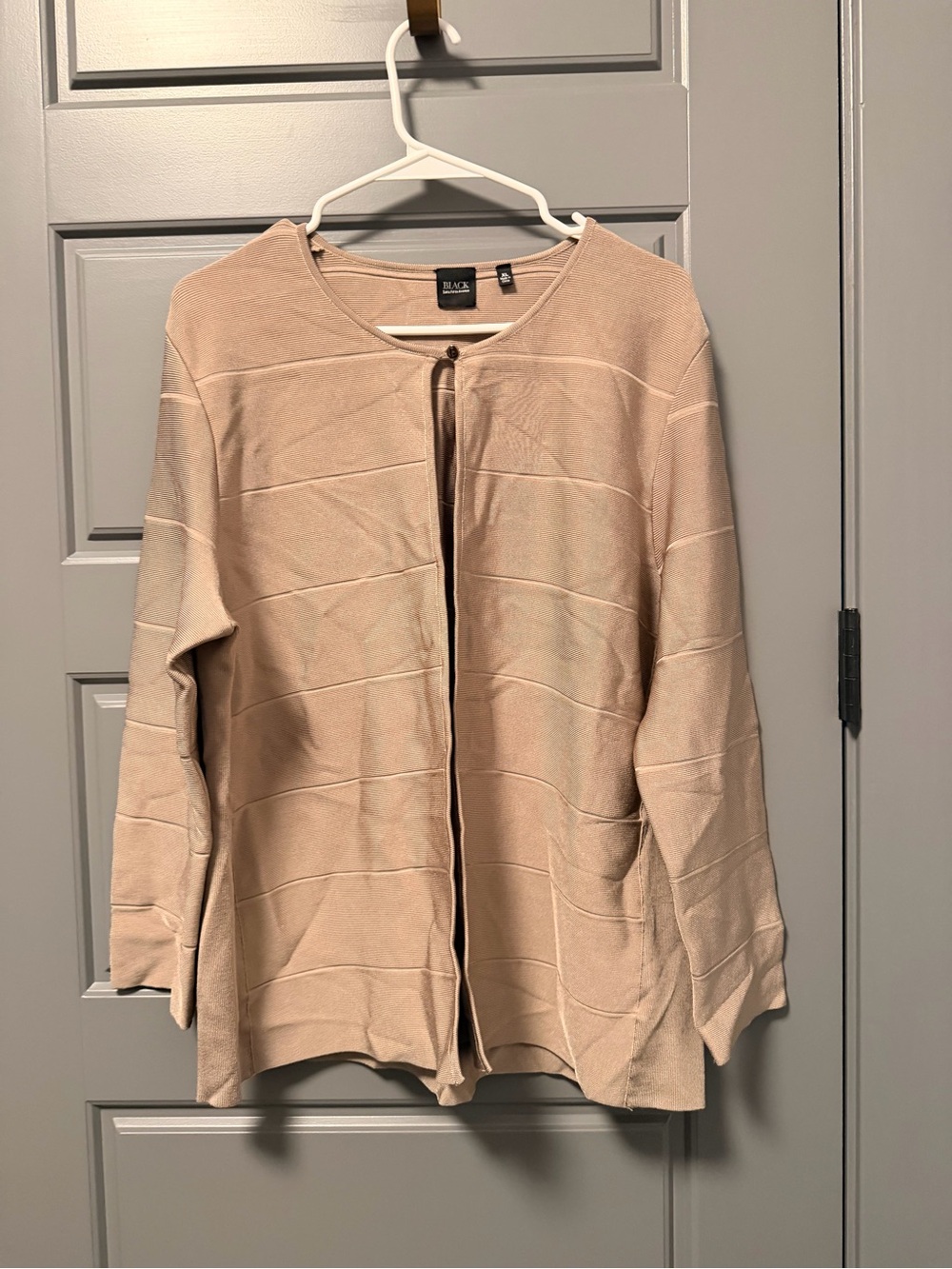 Saks Fifth Avenue Black Label Neutral Taupe Open-Front Sweater Cardigan XL NWT